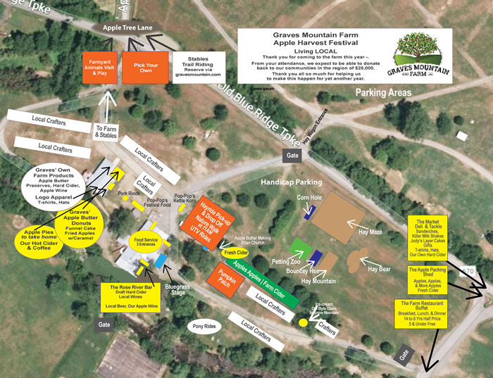 Apple Harvest Festival Map at Graves Mountain Farm & Lodges