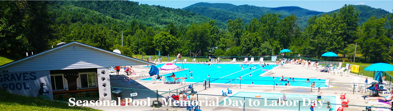 Huge pool at Graves Mountain Farm & Lodges in the Blue Ridge of VA