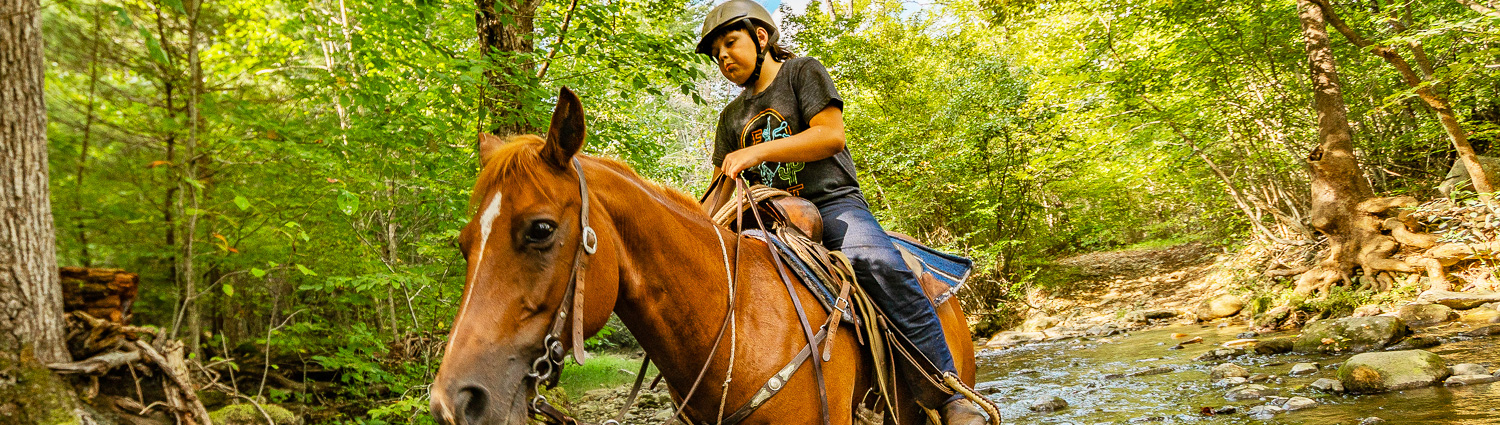 Summer Trail Riding in the Forests and Streams of Graves Mountain Farm & Lodgea